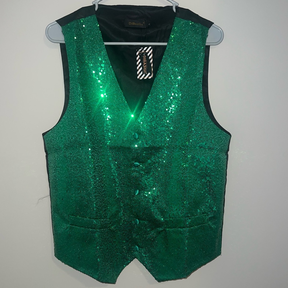 Men’s Green Sequin Vest